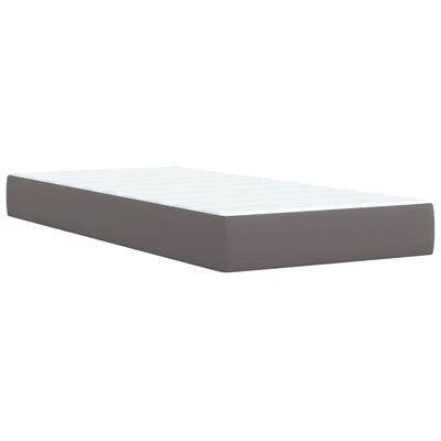 vidaXL Box spring postel s matrací šedá 90x200 cm umělá kůže