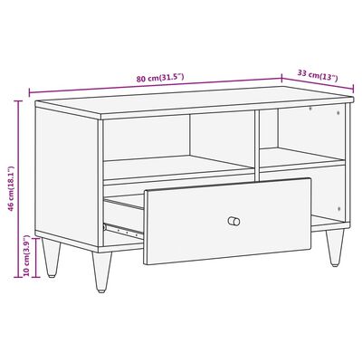 vidaXL TV skříňka 80 x 33 x 46 cm masivní mangovníkové dřevo