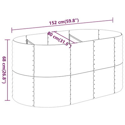 vidaXL Vyvýšený záhon práškově lakovaná ocel 152x80x68 cm antracitový