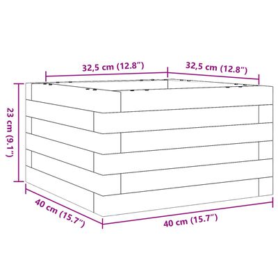 vidaXL Zahradní truhlík 40 x 40 x 23 cm impregnované borové dřevo