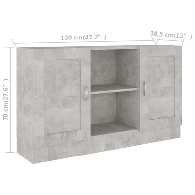 vidaXL Příborník betonově šedý 120 x 30,5 x 70 cm kompozitní dřevo