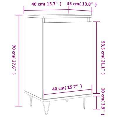 vidaXL Příborníky 2 ks betonově šedé 40 x 35 x 70 cm kompozitní dřevo