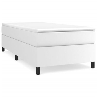 vidaXL Rám postele bílý 90 x 190 cm umělá kůže