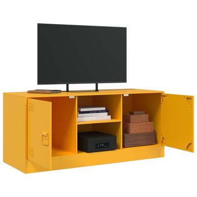 vidaXL TV skříňka hořčicově žlutá 99 x 39 x 44 cm ocel