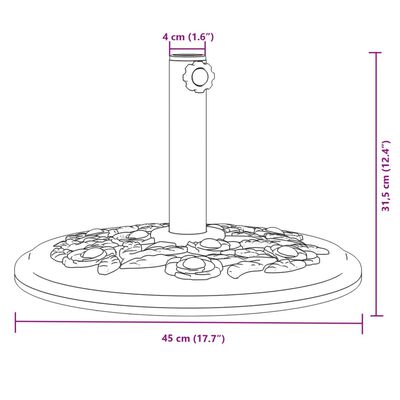 vidaXL Stojan na slunečník pro tyč Ø 38 / 48 mm 12 kg kruhový