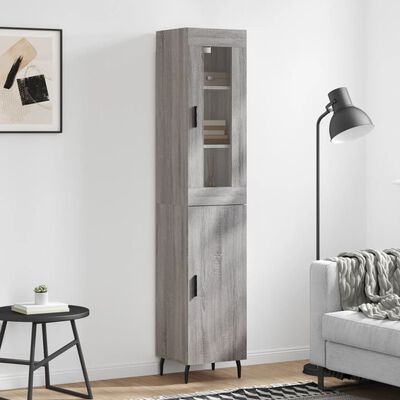 vidaXL Skříň highboard šedá sonoma 34,5 x 34 x 180 cm kompozitní dřevo