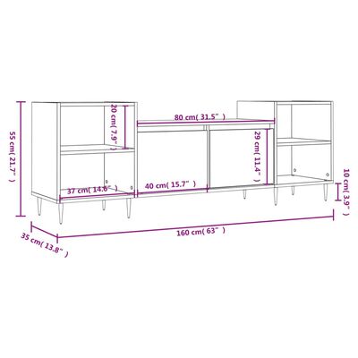 vidaXL TV skříňka bílá 160 x 35 x 55 cm kompozitní dřevo