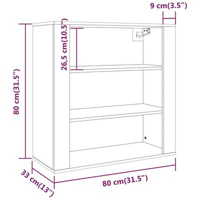 vidaXL Nástěnná skříňka dub sonoma 80 x 30 x 80 cm kompozitní dřevo