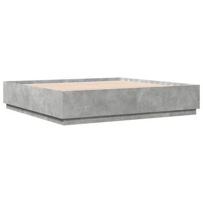 vidaXL Rám postele s LED osvětlením betonově šedý 180x200 cm kompozit