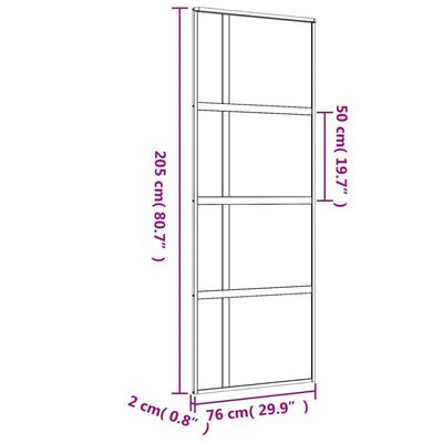 vidaXL Posuvné dveře zlaté 76 x 205 cm čiré ESG sklo a hliník