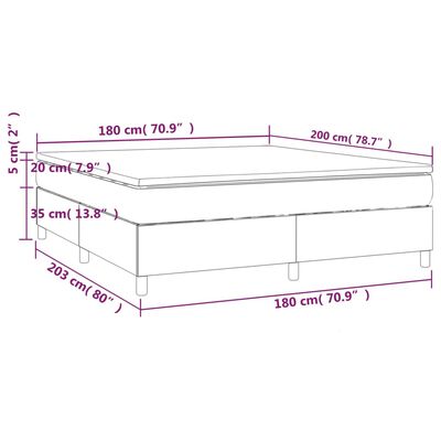 vidaXL Box spring postel s matrací černá 180x200 cm samet