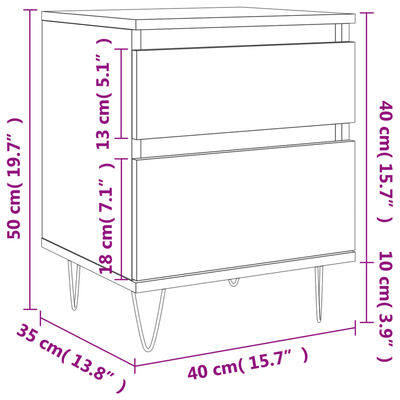 vidaXL Noční stolky 2 ks lesklé bílé 40 x 35 x 50 cm kompozitní dřevo