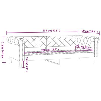 vidaXL Válenda krémová 90 x 200 cm umělá kůže