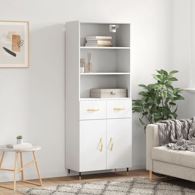 vidaXL Skříň highboard bílá 69,5 x 34 x 180 cm kompozitní dřevo