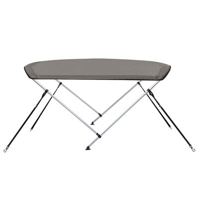 vidaXL Bimini stříška se 2 oblouky šedá 180x130x110 cm