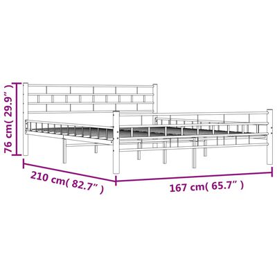 vidaXL Rám postele černý ocel 160 x 200 cm