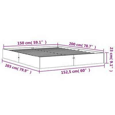 vidaXL Postel bez matrace voskově hnědá 150 x 200 cm masivní borovice