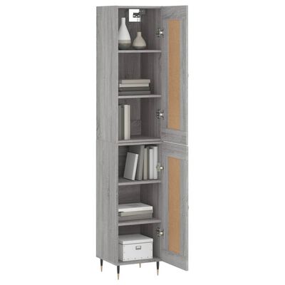 vidaXL Skříň highboard šedá sonoma 34,5 x 34 x 180 cm kompozitní dřevo