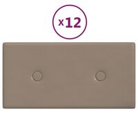 vidaXL Nástěnné panely 12 ks cappuccino 30 x 15 cm umělá kůže 0,54 m²