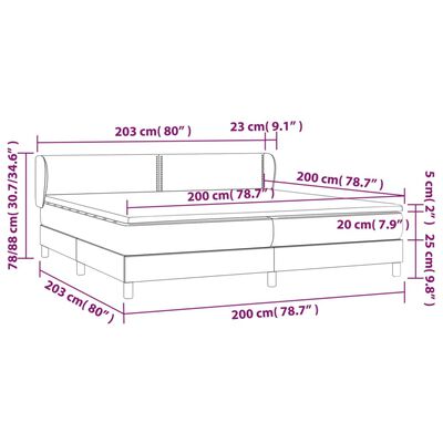 vidaXL Box spring postel s matrací krémová 200x200 cm textil