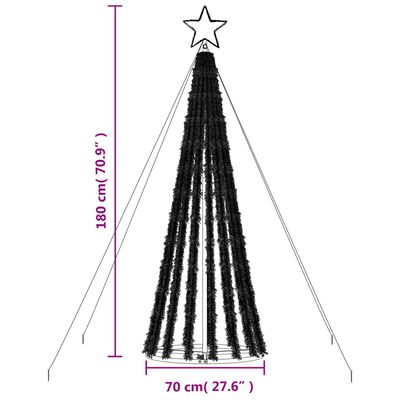 vidaXL Vánoční stromek kužel 275 modrých LED diod 180 cm