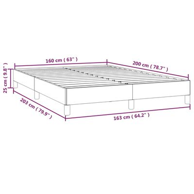 vidaXL Rám postele bez matrace tmavě modrý 160x200 cm samet