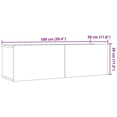 vidaXL TV skříňky nástěnné 2 ks dub artisan 100 x 30 x 30 cm