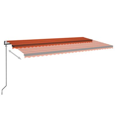 vidaXL Automatická zatahovací markýza 600 x 350 cm oranžovo-hnědá