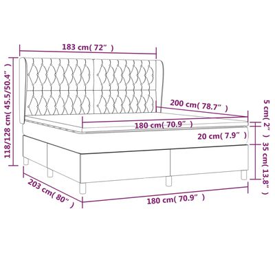 vidaXL Box spring postel s matrací taupe 180x200 cm textil