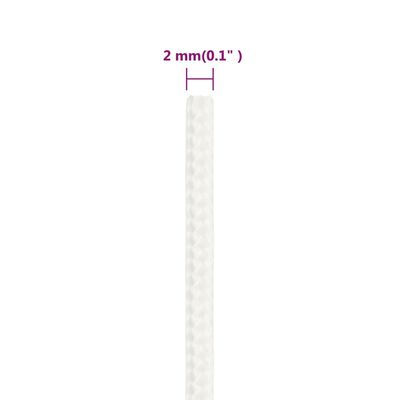 vidaXL Lodní lano celobílé 2 mm 50 m polypropylen