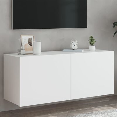 vidaXL Nástěnná TV skříňka s LED osvětlením bílá 100 x 35 x 41 cm