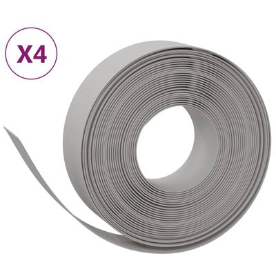 vidaXL Travní lemy 4 ks šedé 10 m 15 cm polyethylen