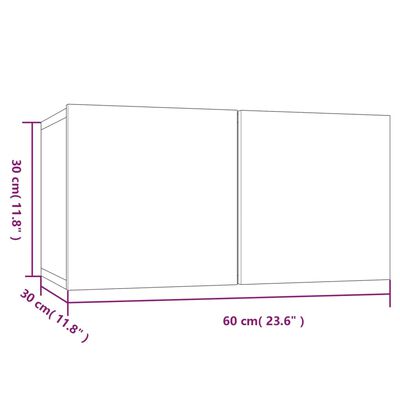 vidaXL Závěsná TV skříňka šedá sonoma 60 x 30 x 30 cm kompozitní dřevo