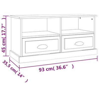 vidaXL TV skříňka hnědý dub 93 x 35,5 x 45 cm kompozitní dřevo