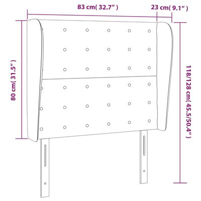 vidaXL Čelo postele typu ušák taupe 83 x 23 x 118/128 cm textil