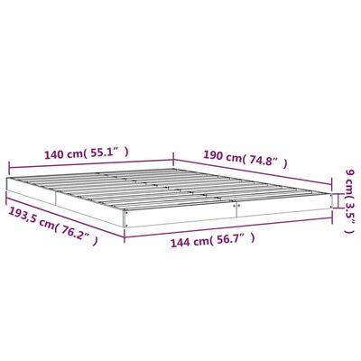 vidaXL Rám postele bílý 140 x 190 cm masivní borovice