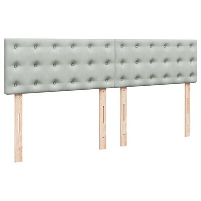 vidaXL Box spring postel s matrací světle šedá 180x200 cm samet