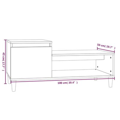 vidaXL Konferenční stolek dub sonoma 100 x 50 x 45 cm kompozitní dřevo