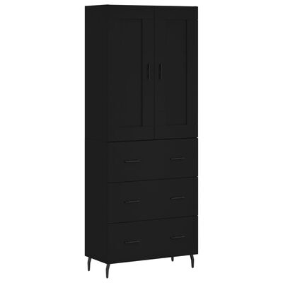 vidaXL Skříň highboard černá 69,5 x 34 x 180 cm kompozitní dřevo