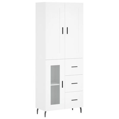 vidaXL Skříň highboard bílá 69,5 x 34 x 180 cm kompozitní dřevo