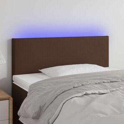 vidaXL Čelo postele s LED hnědé 100x5x78/88 cm umělá kůže