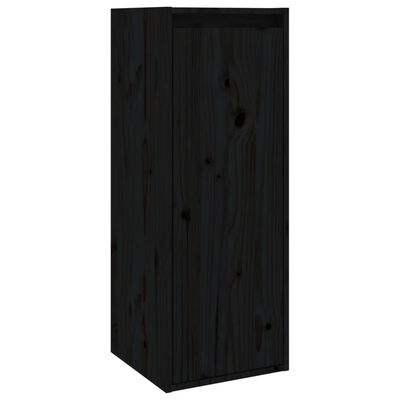 vidaXL Nástěnné skříňky 2 ks černé 30 x 30 x 80 cm masivní borovice