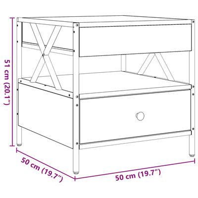 vidaXL Konferenční stolek s Infinity LED šedý sonoma 50 x 50 x 51 cm