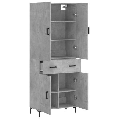 vidaXL Skříň highboard betonově šedá 69,5x34x180 cm kompozitní dřevo