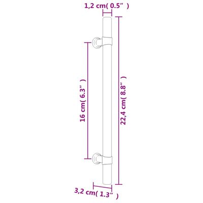 vidaXL Nábytkové úchytky 10 ks stříbrné 160 mm nerezová ocel