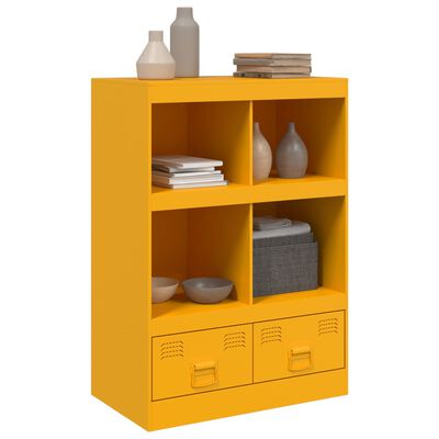 vidaXL Highboard hořčicově žlutý 67 x 39 x 95 cm ocel