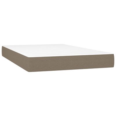 vidaXL Box spring postel s matrací a LED taupe 120x190 cm textil