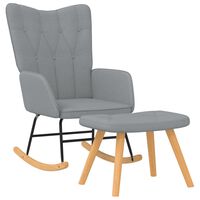 vidaXL Houpací křeslo se stoličkou světle šedé textil