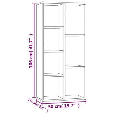 vidaXL Knihovna hnědý dub 50 x 25 x 106 cm