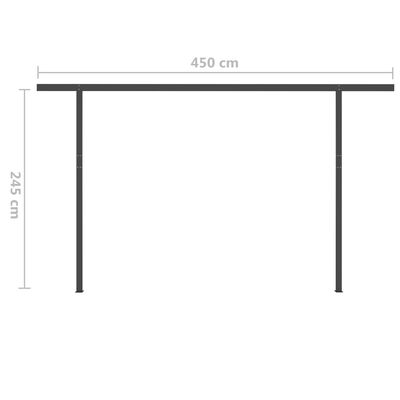 vidaXL Ručně zatahovací markýza s LED světlem 5 x 3,5 m žlutobílá